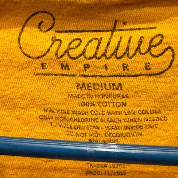 Creative empire lost love skull Yellow Long Sleeve Tee MEDIUM unisex - Picture 3 of 5